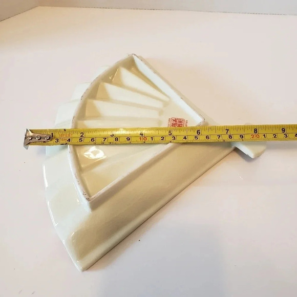 Vintage Asian Handpainted Fan  Trinket Dish Floral/Peacock. - Picture 11 of 11